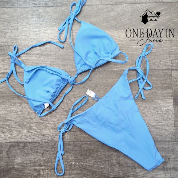 Adisputent Adjustable Triangle Tie Side Bikini Swimsuit Size XS - Picture 4 of 4